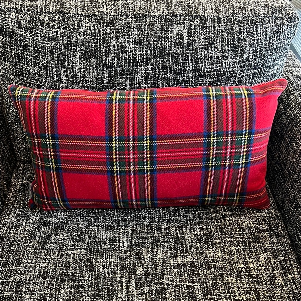 Oversized Plaid Holiday Lumbar Pillow